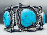 One Of The Best Vintage Native American Navajo Morenci Turquoise Sterling Silver Bracelet-Nativo Arts
