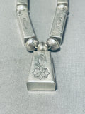 One Of Best Tubules Ever!! Vintage Native American Navajo Sterling Silver Necklace-Nativo Arts