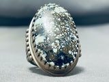 One Of The Best Vintage Native American Navajo Spiderweb Turquoise Sterling Silver Ring-Nativo Arts