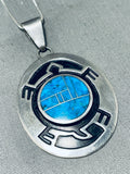 Whimsical Vintage Native American Hopi Turquoise Sterling Silver Turtle Necklace-Nativo Arts