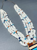 One Of The Most Unique Native American White Stone Turquoise Necklace-Nativo Arts