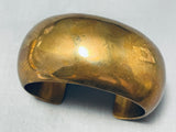 Orville Tsinnie! Vintage Signed Native American Navajo Solid Brass Huge Bracelet-Nativo Arts