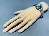 Amazing Vintage Signed Native American Navajo Damale Turquoise Sterling Silver Bracelet-Nativo Arts