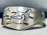 Running Horses Vintage Native American Navajo Sterling Silver Bracelet-Nativo Arts