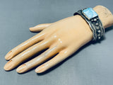 Very Rare Vintage Native American Navajo Larimar Sterling Silver Bracelet-Nativo Arts