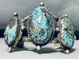 One Of The Best Vintage Native American Navajo Bisbee Turquoise Sterling Silver Bracelet-Nativo Arts