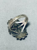 Impressive Vintage Native American Navajo Carico Lake Turquoise Sterling Silver Ring-Nativo Arts