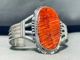 Signed Native American Navajo Spiny Oyster Sterling Silver Bracelet-Nativo Arts