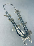 Gasp! Vintage Native American Navajo Animal Sterling Silver Squash Blossom Necklace-Nativo Arts
