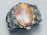 Early Huge Vintage Native American Navajo Petrified Wood Sterling Silver Bracelet-Nativo Arts