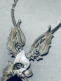 Les Baker Amethyst Vintage Sterling Silver Necklace Navajo!-Nativo Arts