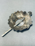 Fantastic Vintage Native American Navajo Kingman Turquoise Sterling Silver Hair Pin-Nativo Arts
