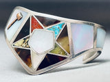 6 Inch Wrist Star Turquoise Inlay Sterling Silver Bracelet Cuff-Nativo Arts