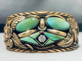 Majestic Vintage Native American Navajo Royston Turquoise Sterling Silver 12ktgf Bracelet-Nativo Arts