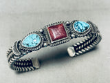 Crow Springs Rare Turquoise! Vintage Native American Navajo Sterling Silver Bracelet-Nativo Arts