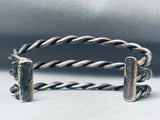Hand Twisted Roped Vintage Native American Navajo Sterling Silver Bracelet-Nativo Arts