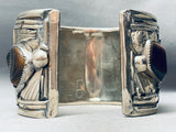 One Of The Biggest Best Vintage Native American Navajo Tigers Eye Sterling Silver Bracelet-Nativo Arts
