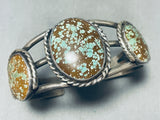 Early Deposit Equals Rare!! Vintage Native American Navajo #8 Turquoise Sterling Silver Bracelet-Nativo Arts