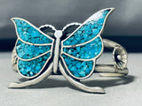 Stunning Vintage Native American Navajo Turquoise Sterling Silver Butterfly Bracelet-Nativo Arts