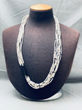 One Of The Best Vintage Santo Domingo White Black Shell Heishi Necklace-Nativo Arts