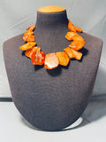 One Of Most Beautiful Ever Vintage Native American Navajo Spiny Oyster Sterling Silver Necklace-Nativo Arts