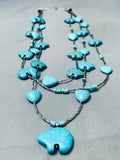 Bear Turquoise Vintage Navajo Sterling Silver Fetish Necklace