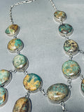 The Craziest And Best Vintage Native American Navajo Green Turquoise Sterling Silver Necklace-Nativo Arts