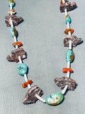 Colorful Vintage Native American Navajo Turquoise+ Sterling Silver Necklace Fetish-Nativo Arts