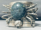 185 Gram Spider Native American Navajo Turquoise Sterling Silver Bracelet-Nativo Arts