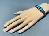 Superb Vintage Native American Navajo Morenci Turquoise Sterling Silver Bracelet-Nativo Arts