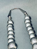 Stunning Vintage Native American Navajo Hand Tooled Sterling Silver Necklace-Nativo Arts