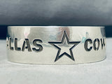 Dallas Cowboys Sterling Silver Handmade Vintage Native American Navajo Bracelet Cuff-Nativo Arts