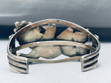 Museum Quality Vintage Native American Zuni Turquoise Kachina Sterling Silver Inlay Bracelet-Nativo Arts