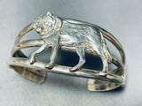 Curious Wolf Vintage Sterling Silver Bracelet Cuff-Nativo Arts