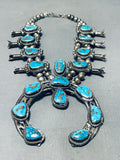 Old Deposit Turquoise Vintage Native American Navajo Sterling Silver Squahs Blossom Necklace-Nativo Arts
