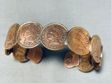 Rare Native American Navajo Pilot Mountain Turquoise Penny Bracelet-Nativo Arts