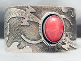 The Best Doug Etsitty Vintage Pink Stone Sterling Silver Bracelet Cuff-Nativo Arts