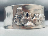 Detailed Pottery Vintage Pat Smith Sterling Silver Bracelet Cuff-Nativo Arts
