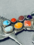 Mark Yazzie Native American Navajo Turquoise Sterling Silver Horse Pin/ Pendant Signed-Nativo Arts