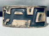 Happy Life Dance Vintage Native American Navajo Sterling Silver Bracelet Old-Nativo Arts
