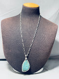 Ithaca Peak Turquoise Mine!! Rare Vintage Native American Navajo Sterling Silver Necklace-Nativo Arts