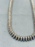 Sturdy Hand Tooled Vintage Native American Navajo Signed Sterling Silver Necklace-Nativo Arts