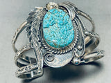 Cool Geomtric Hallmark Vintage Native American Navajo Turquoise Sterling Silver Bracelet-Nativo Arts