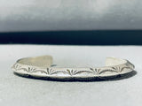 Important Vintage Native American Navajo Signed Alvin Toadacheena Sterling Silver Bracelet-Nativo Arts