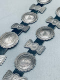 Hand Wrought Vintage Native American Navajo Sterling Silver Stamped Concho Belt-Nativo Arts