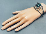 Big Green Spider Vintage Native American Navajo Sterling Silver Bracelet-Nativo Arts