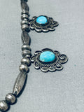 Exceptional Vintage Native American Navajo Bisbee+ Turquoise Sterling Silver Necklace-Nativo Arts