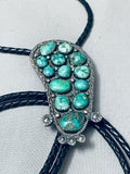 One Of The Best Vintage Native American Navajo Royston Turquoise Sterling Silver Bolo Tie-Nativo Arts