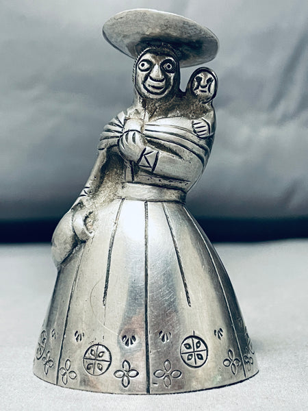 Fully Functioning Bell! Sterling Silver Vintage Native American