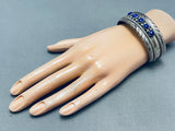 Midnight Lapis Vintage Native American Navajo Sterling Silver Bracelet Cuff-Nativo Arts